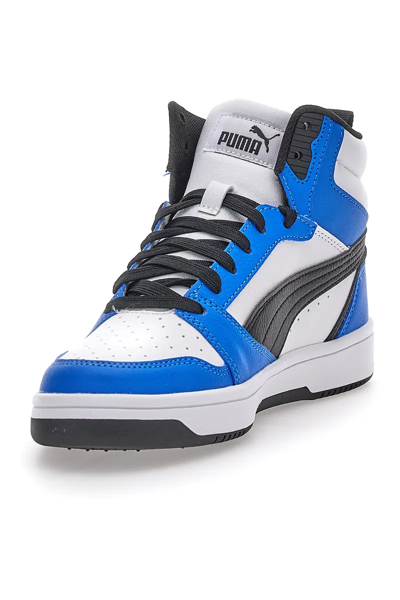 Sneakers Bianche e Blu Mid-Cut Puma Rebound V6 Mid Jr miniatura 3