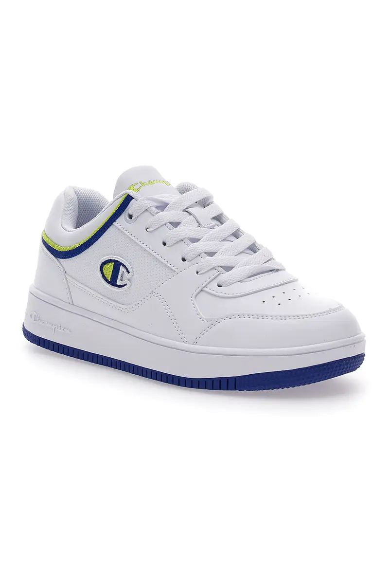 Sneakers Bianche e Con Suola Blu Champion Rebound Low B Gs miniatura 2