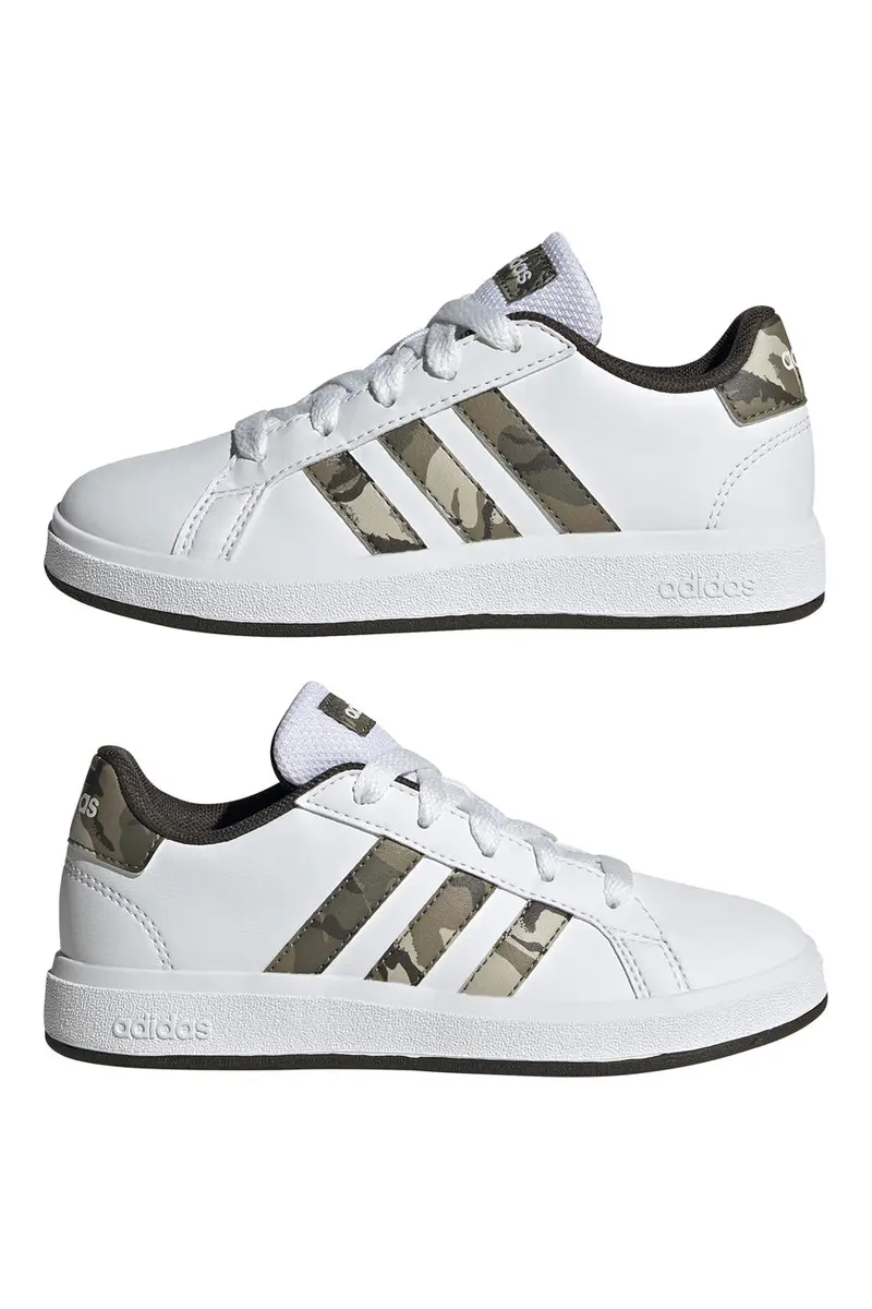 Sneakers Bianche e Mimetiche Adidas Grand Court 2.0 K miniatura 2