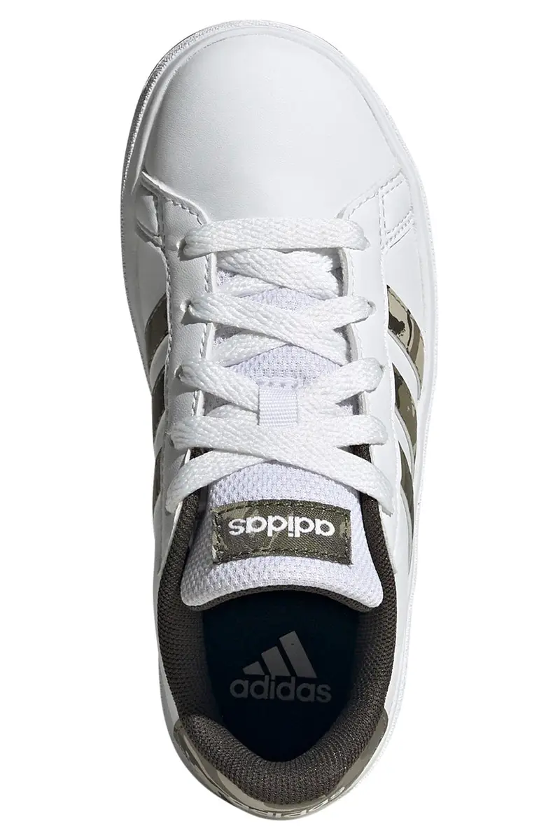 Sneakers Bianche e Mimetiche Adidas Grand Court 2.0 K miniatura 3