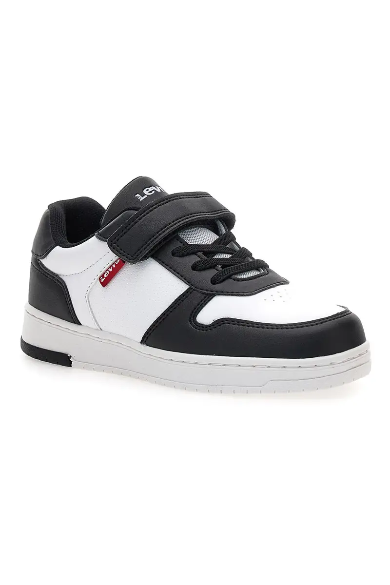 Sneakers bianche e nere con chiusura a strappo Levi's Kick SE miniatura 2