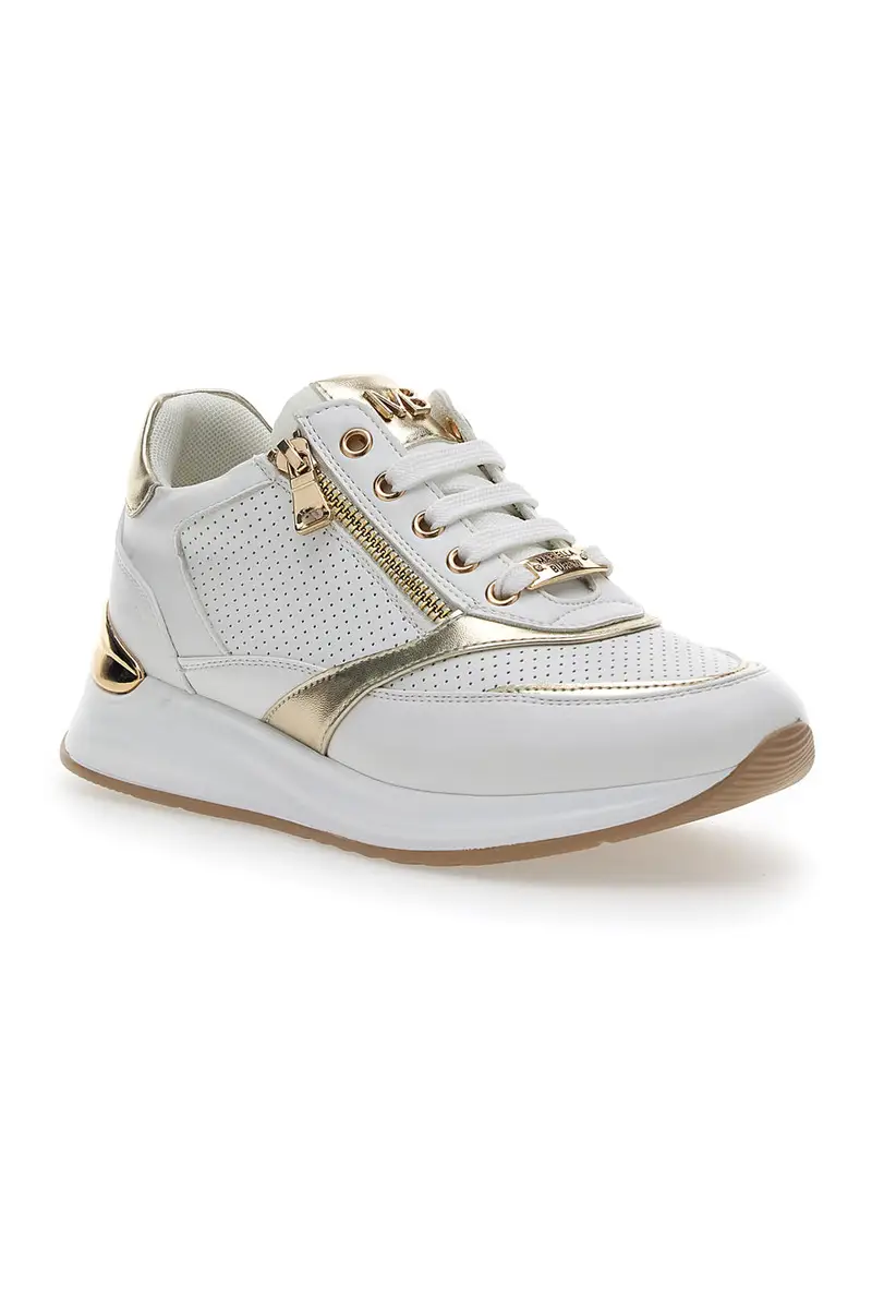 Sneakers Bianche e Oro Mariella Burani 50380 miniatura 2