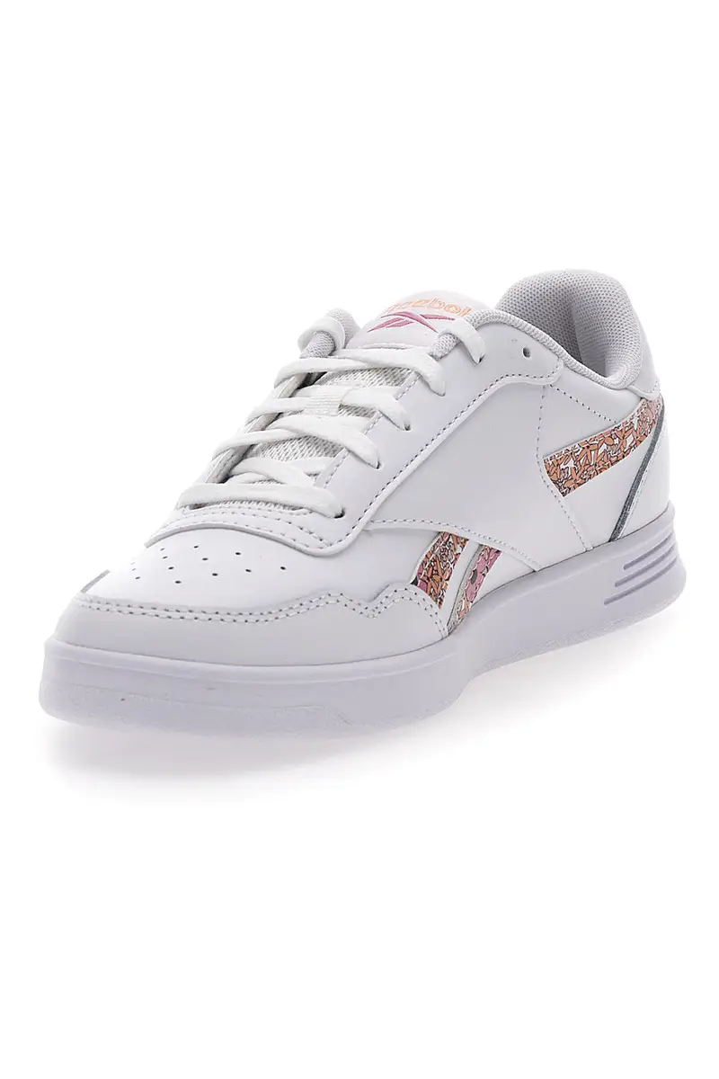 Sneakers Bianche e Rosa Con Brillantini Reebok Court Advance miniatura 3