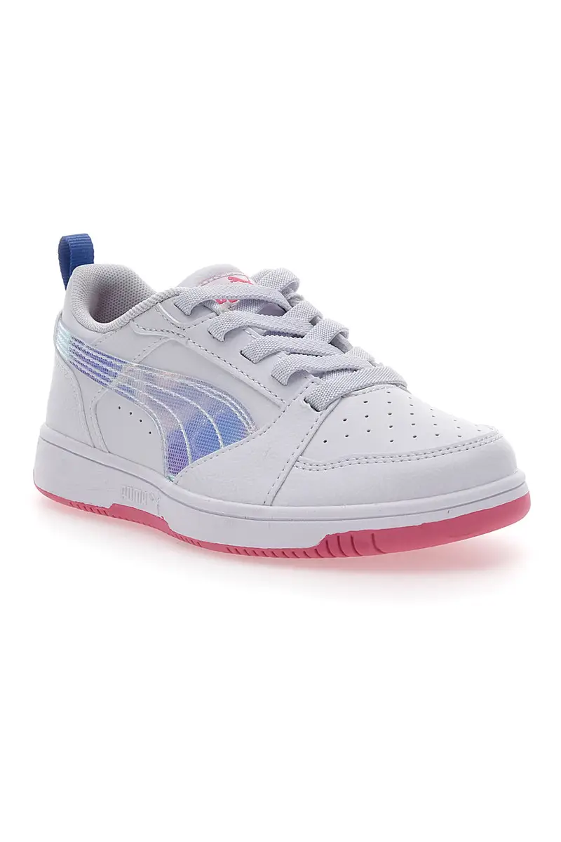Sneakers Bianche e Rosa Con Fascia Laterale Puma Rebound V6 Lo Deep Ac Ps miniatura 2