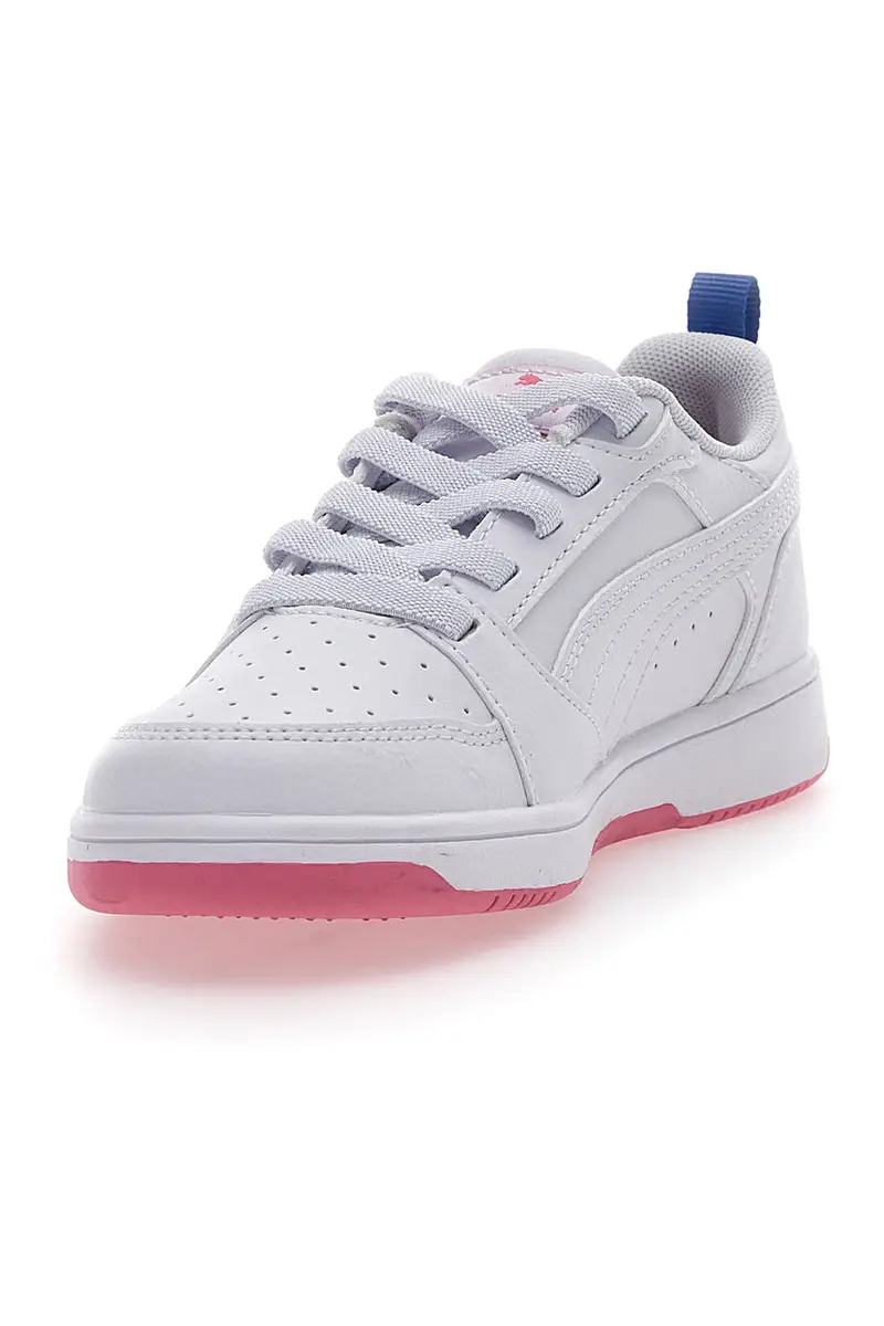 Sneakers Bianche e Rosa Con Fascia Laterale Puma Rebound V6 Lo Deep Ac Ps miniatura 3