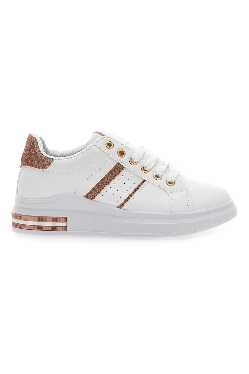 Sneakers bianche e rosa con lacci CAFE' COST BK2450