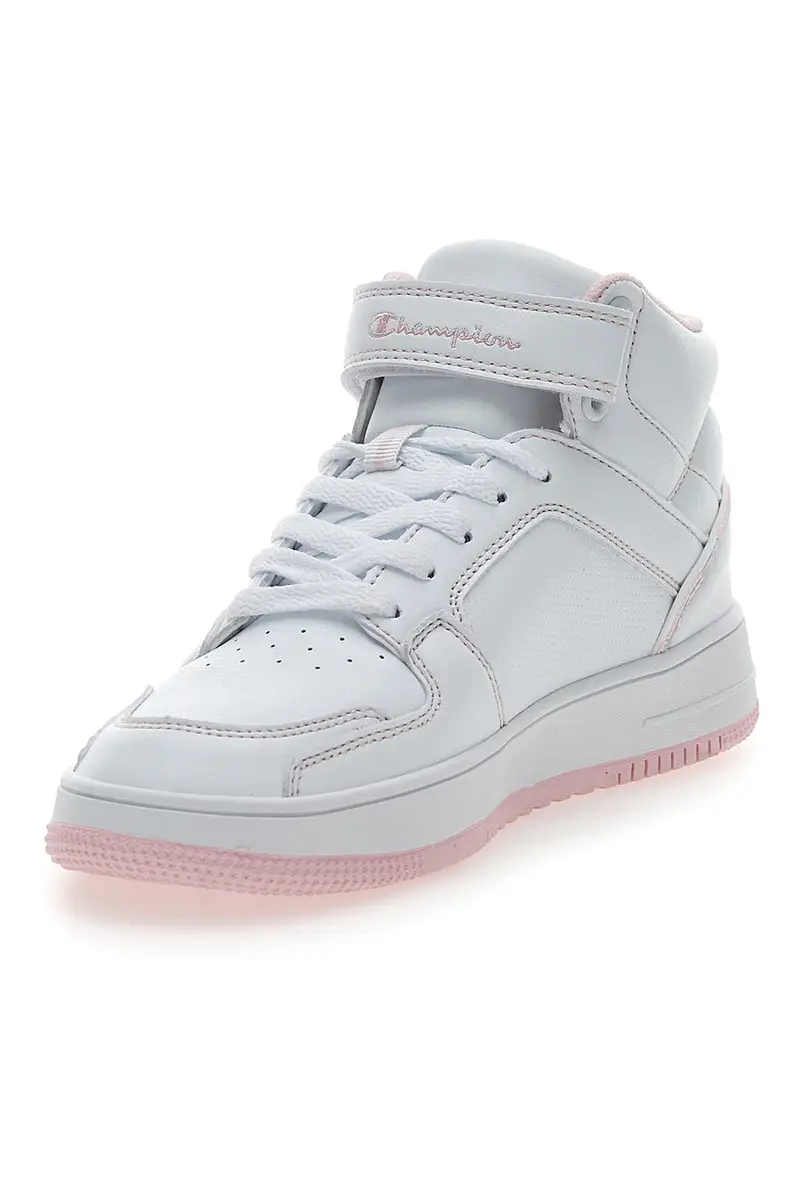 Sneakers Bianche e Rosa Con Strappo Champion RD18 2 MID G GS miniatura 3