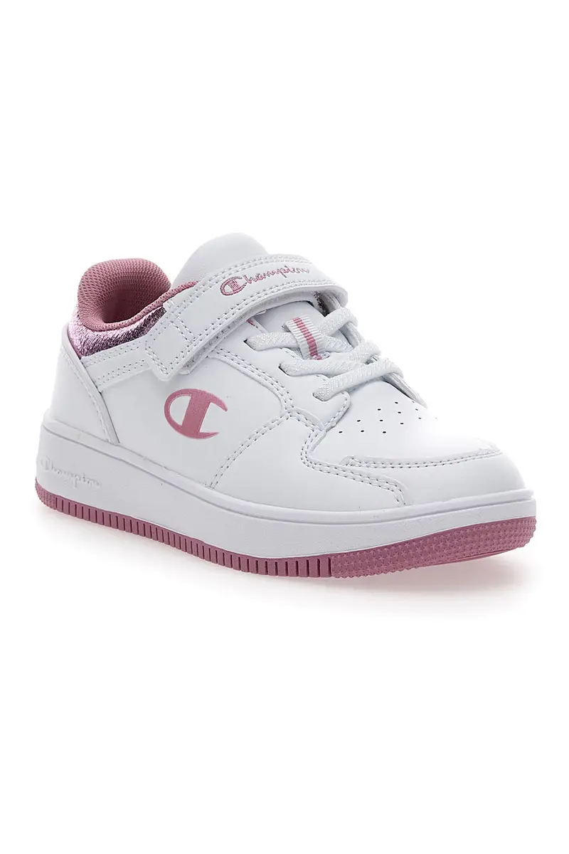 Sneakers Bianche e Rosa con Velcro CHAMPION RD18 FOIL LOW G PS miniatura 2