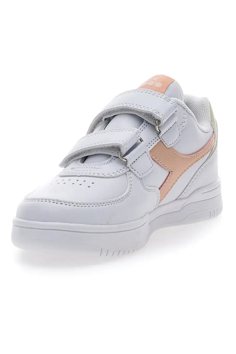 Sneakers bianche e rosa con velcro DIADORA RAPTOR LOW PS miniatura 3