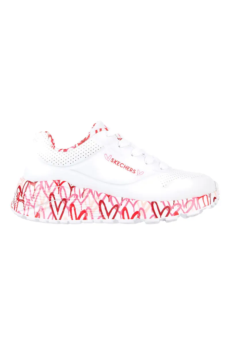 Sneakers Bianche e Rosa Skechers Street Uno Lite -B Lovely Luv