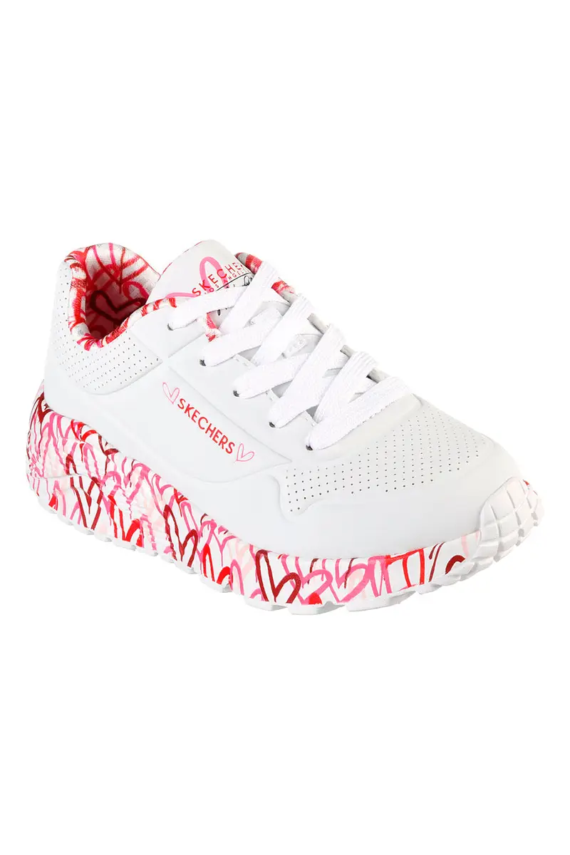 Sneakers Bianche e Rosa Skechers Street Uno Lite -B Lovely Luv miniatura 2
