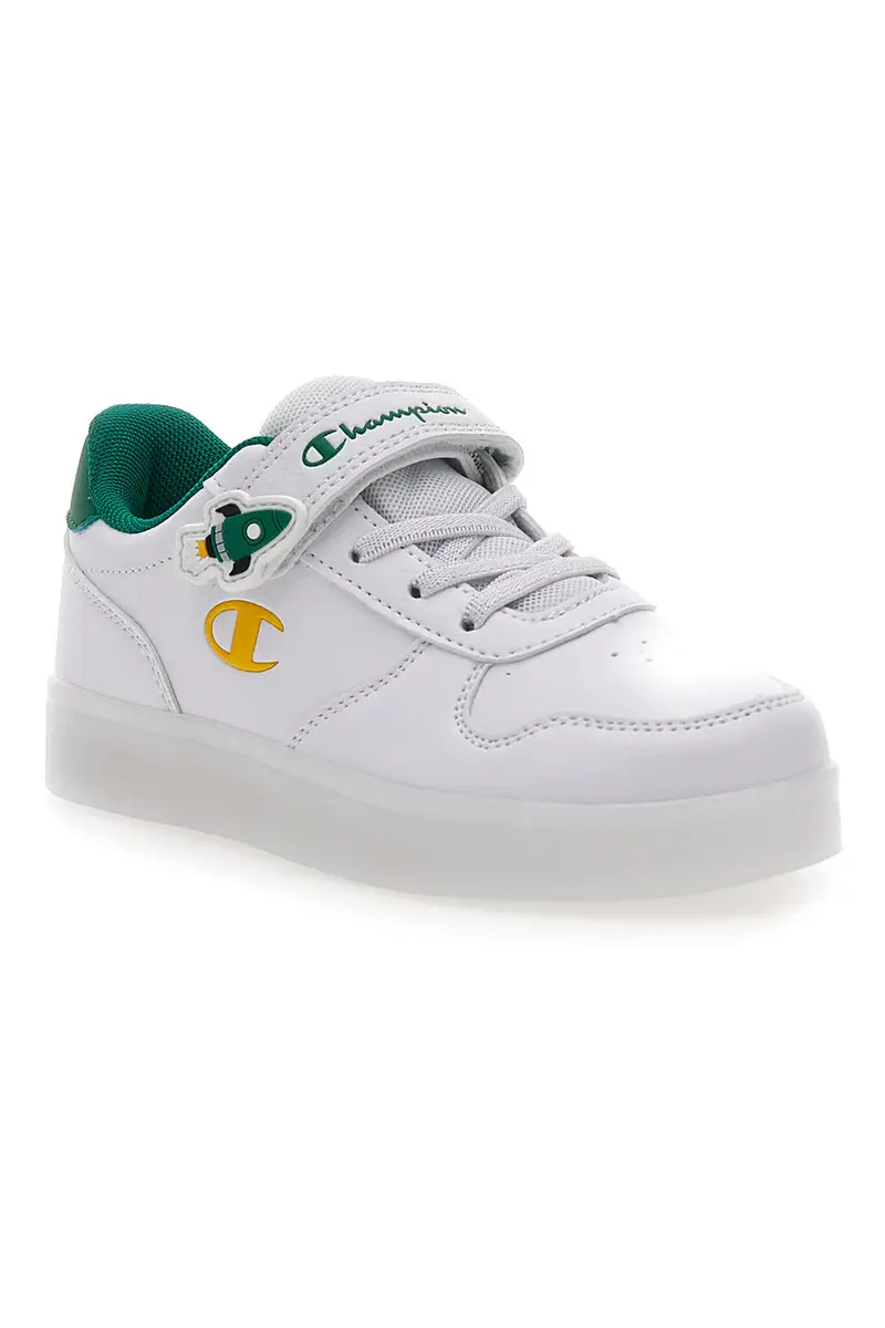 Sneakers Bianche e Verde con Velcro e Lacci Elastici CHAMPION GLW B PS miniatura 2