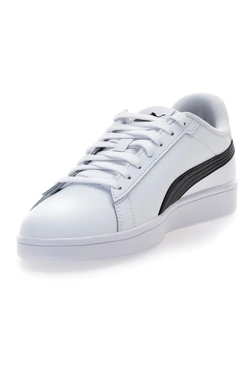 Sneakers bianche in pelle con logo nero Puma Smash 3.0 L miniatura 3