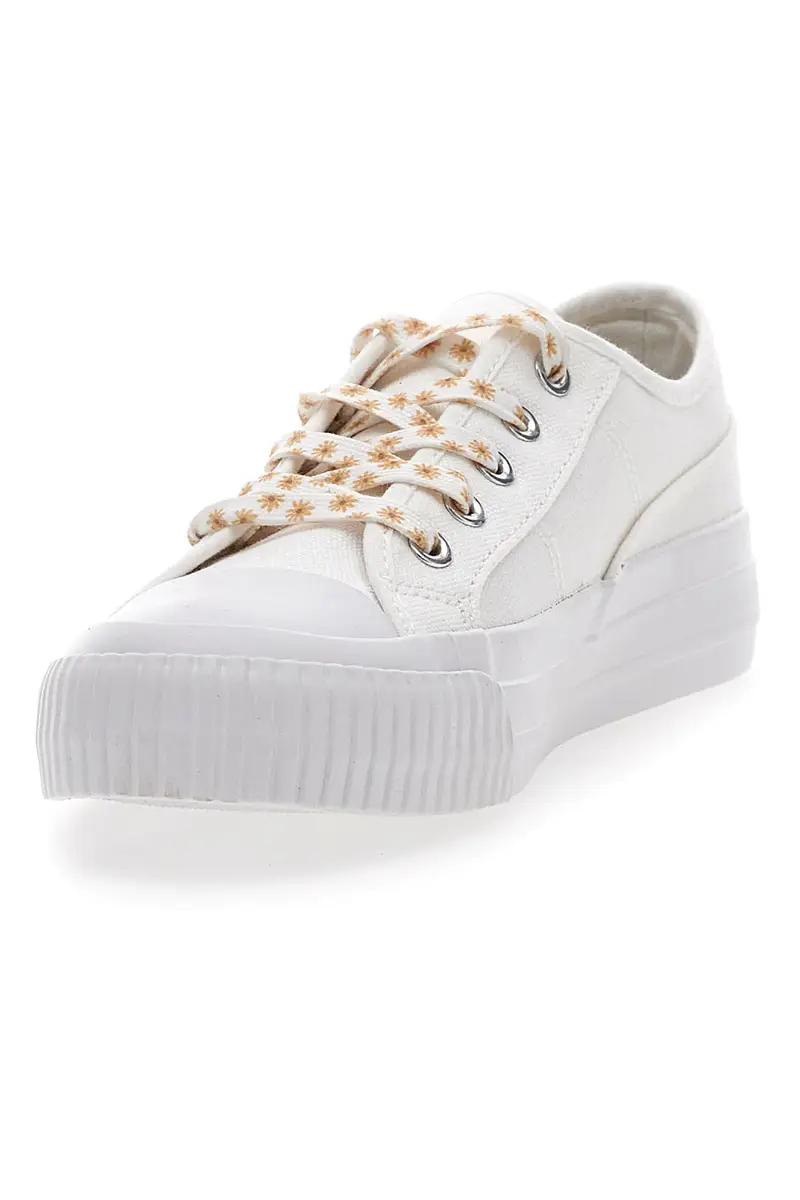 Sneakers Bianche in Tela con Lacci Colorati Me & Me 1878 miniatura 3