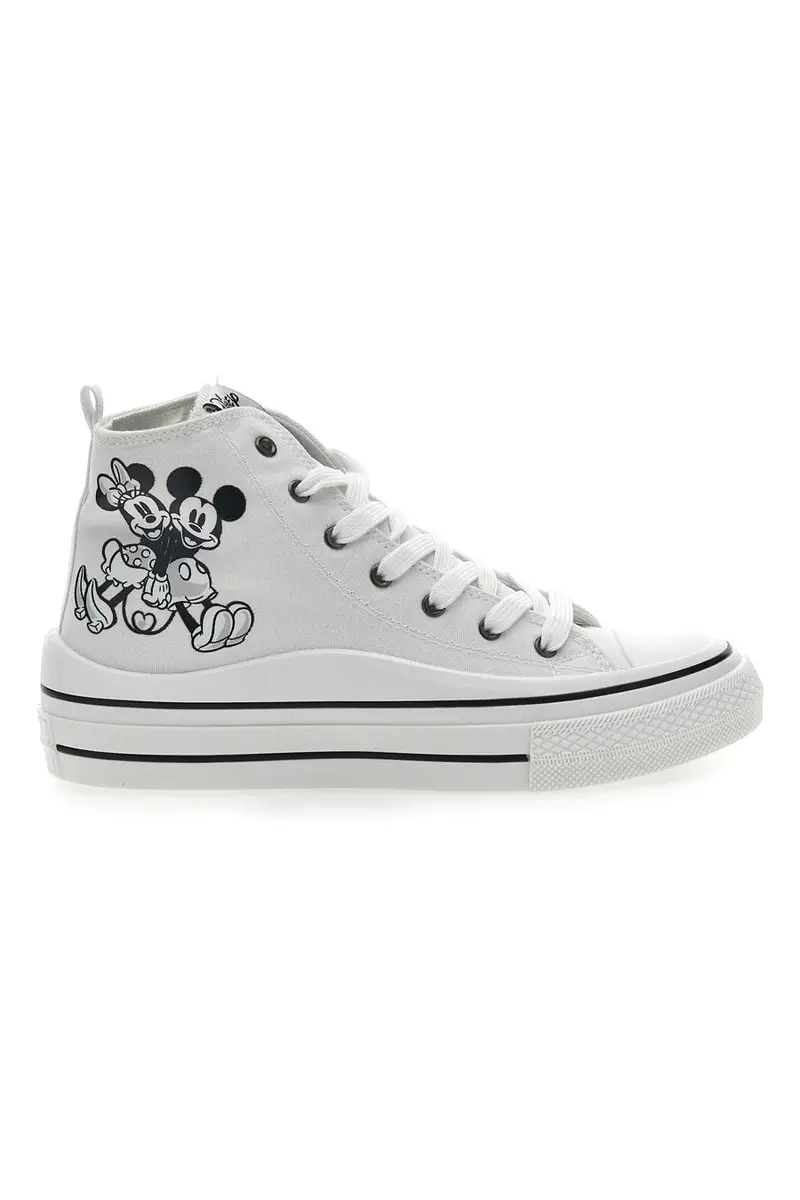 Sneakers Bianche in Tela Mickey e Minnie Disney 2010343