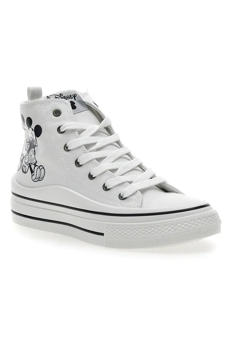 Sneakers Bianche in Tela Mickey e Minnie Disney 2010343 miniatura 2