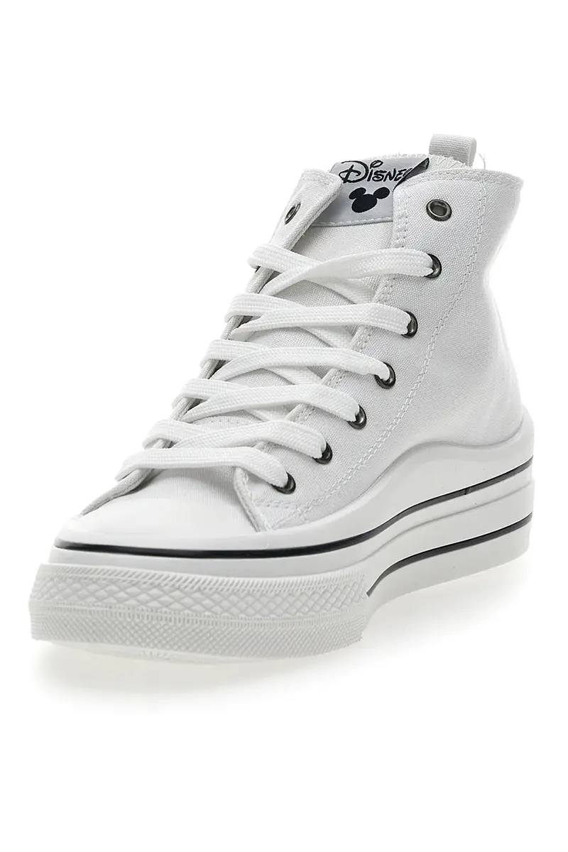 Sneakers Bianche in Tela Mickey e Minnie Disney 2010343 miniatura 3