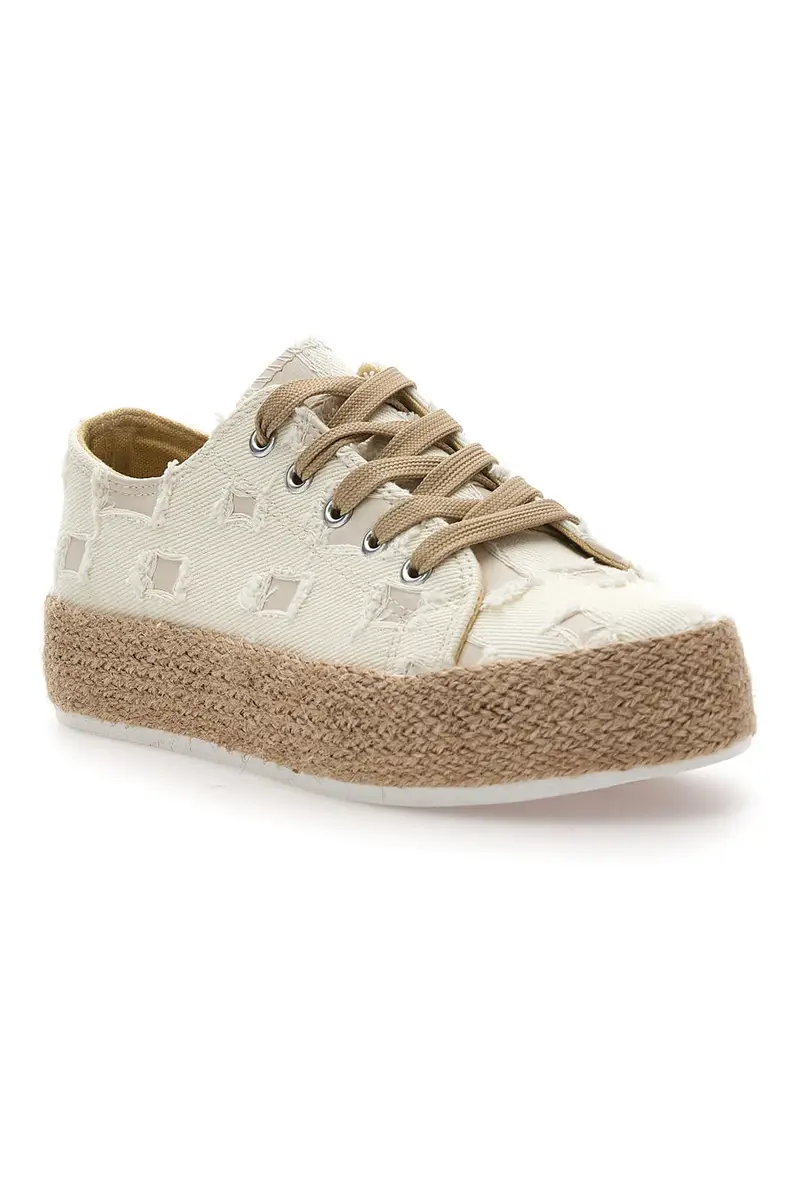 Sneakers bianche in tessuto con suola corda Energy E125 miniatura 2