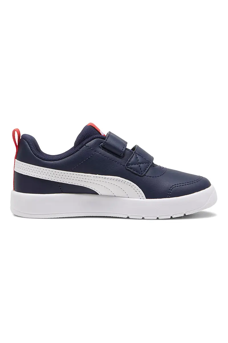 Sneakers blu con doppio strappo e dettagli bianchi Puma Courtflex V3 V PS miniatura 3