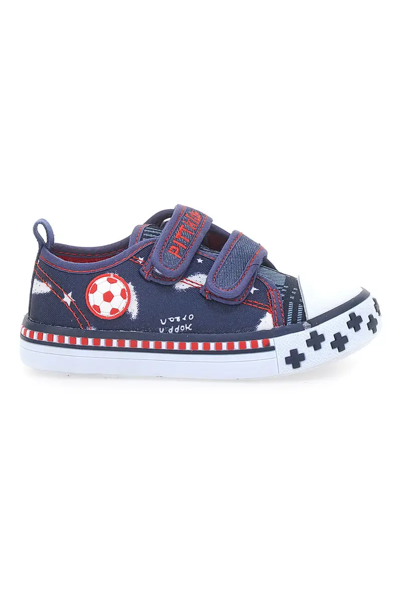 Sneakers blu con doppio strappo e stampa fantasia Pitt Kids 2242788