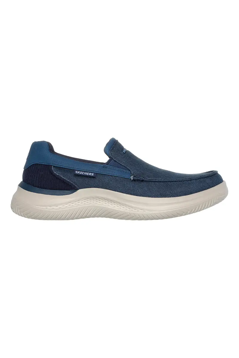 Sneakers Blu Con Tomaia in Pelle Skechers Hasting - Fielden