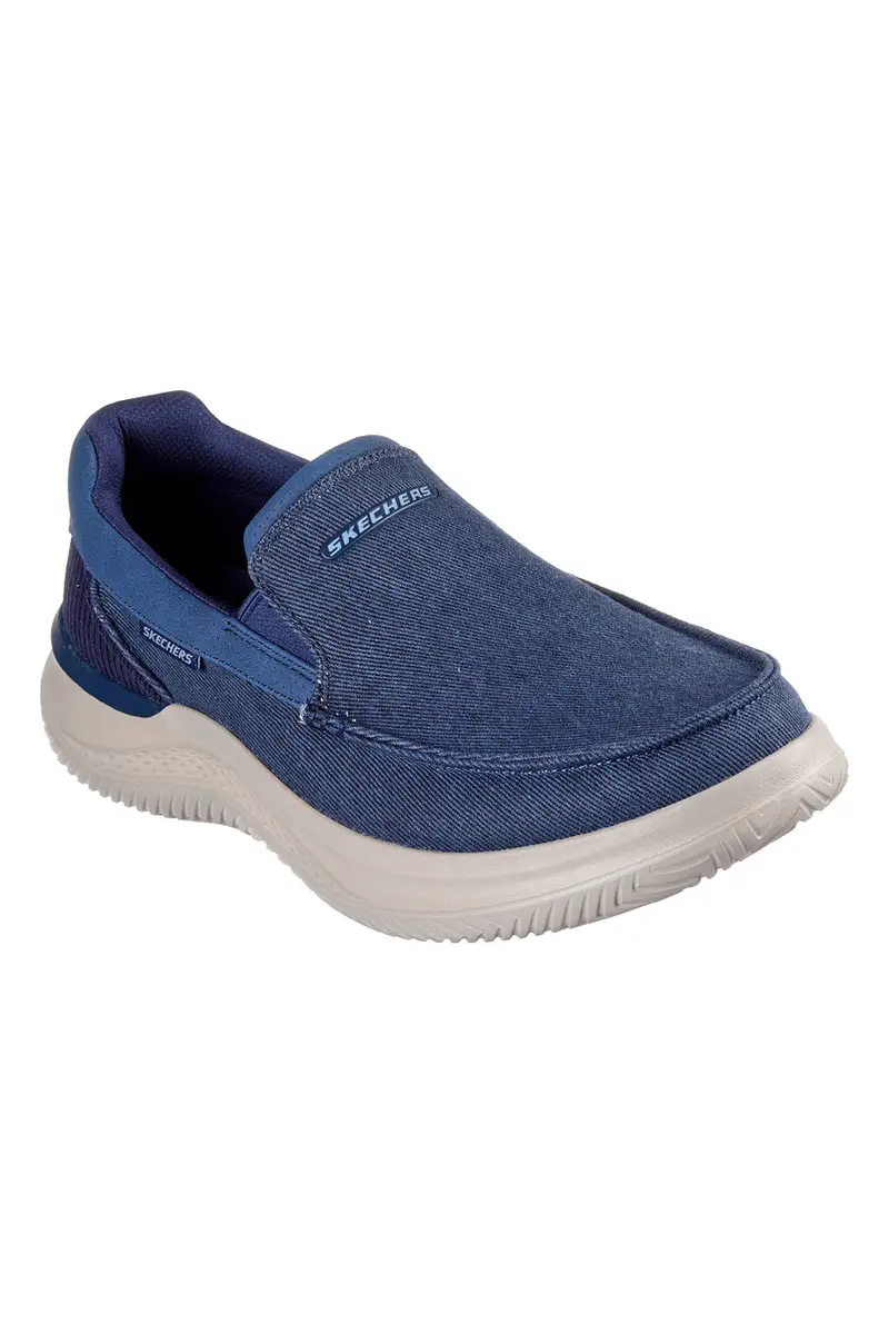 Sneakers Blu Con Tomaia in Pelle Skechers Hasting - Fielden miniatura 2