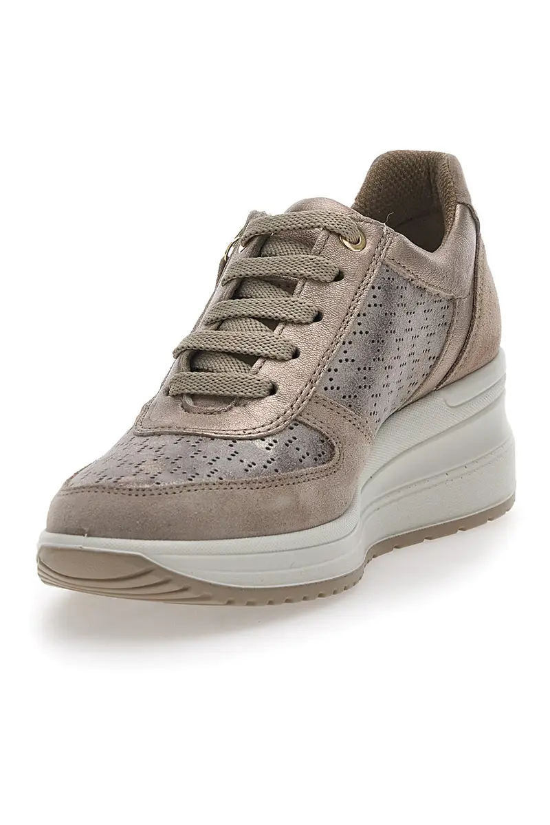 Sneakers Bronzo In Pelle Con Zeppa Imac 555740 miniatura 3