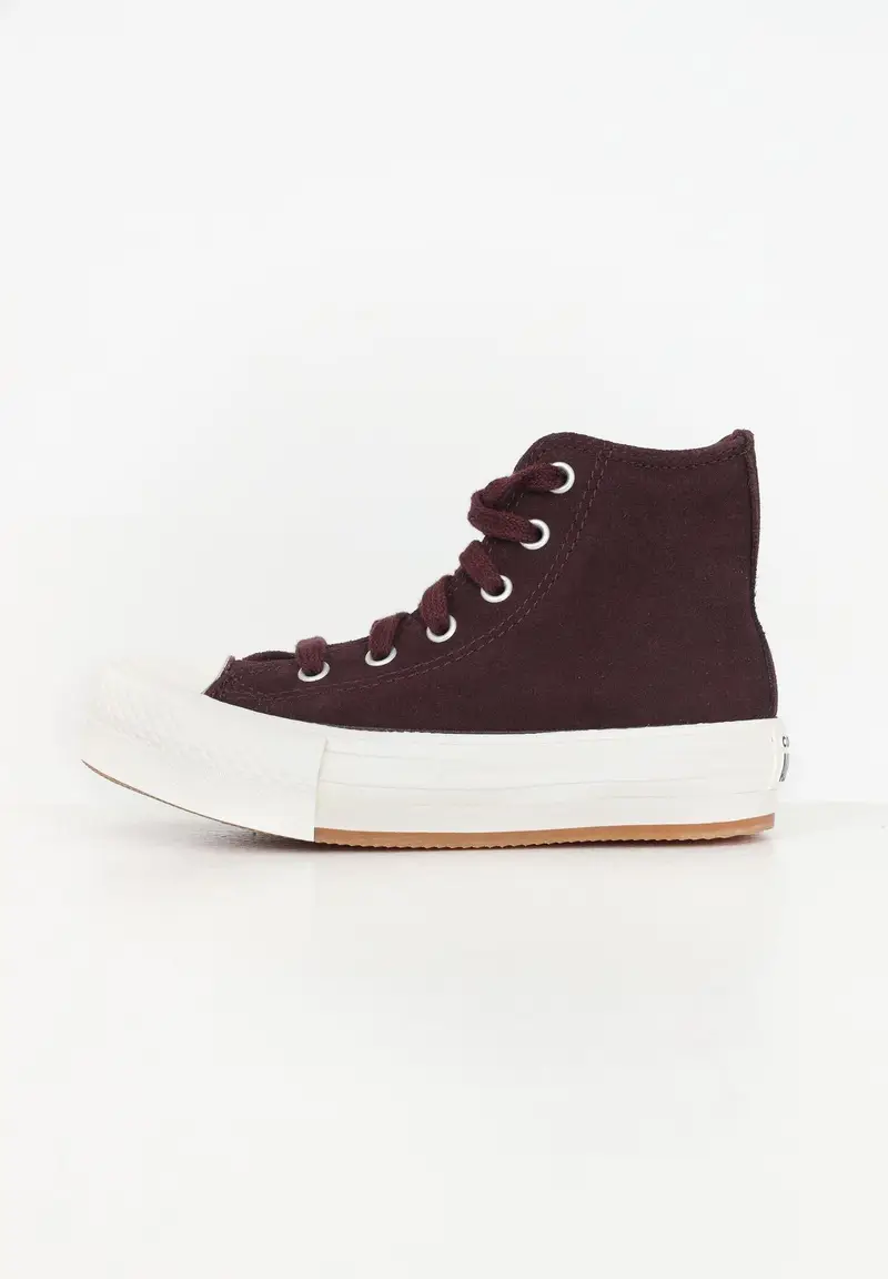 Sneakers Chuck Taylor All Star EVA Lift Platform Suede bordeaux da bambina