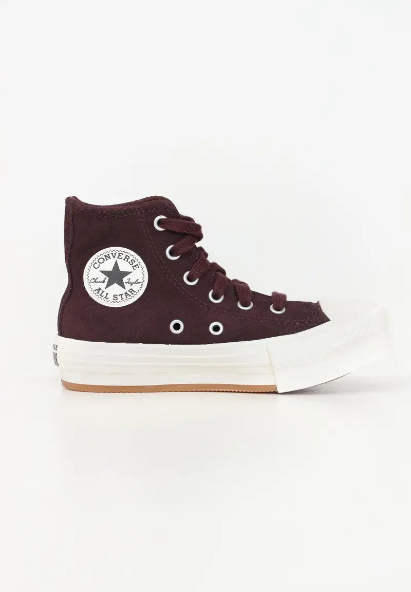 Sneakers Chuck Taylor All Star EVA Lift Platform Suede bordeaux da bambina miniatura 2