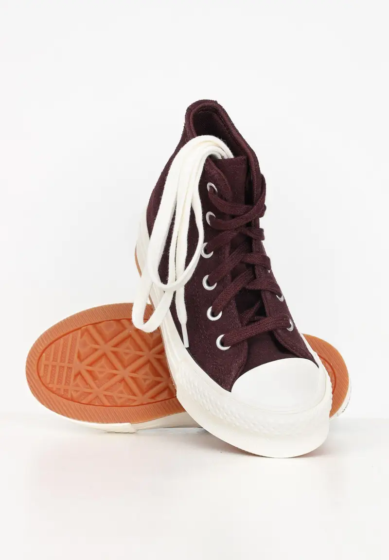 Sneakers Chuck Taylor All Star EVA Lift Platform Suede bordeaux da bambina miniatura 3