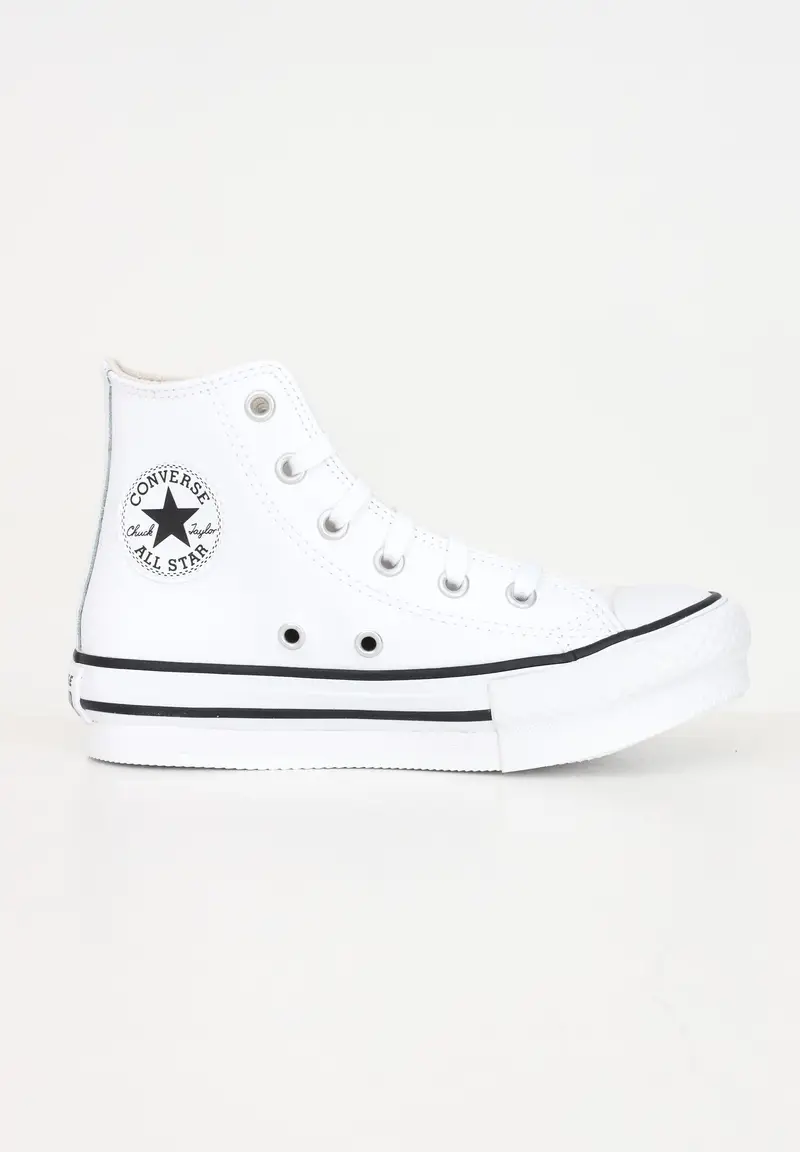 Sneakers Chuck Taylor All Star Platform Leather bianche per bambino e bambina miniatura 2