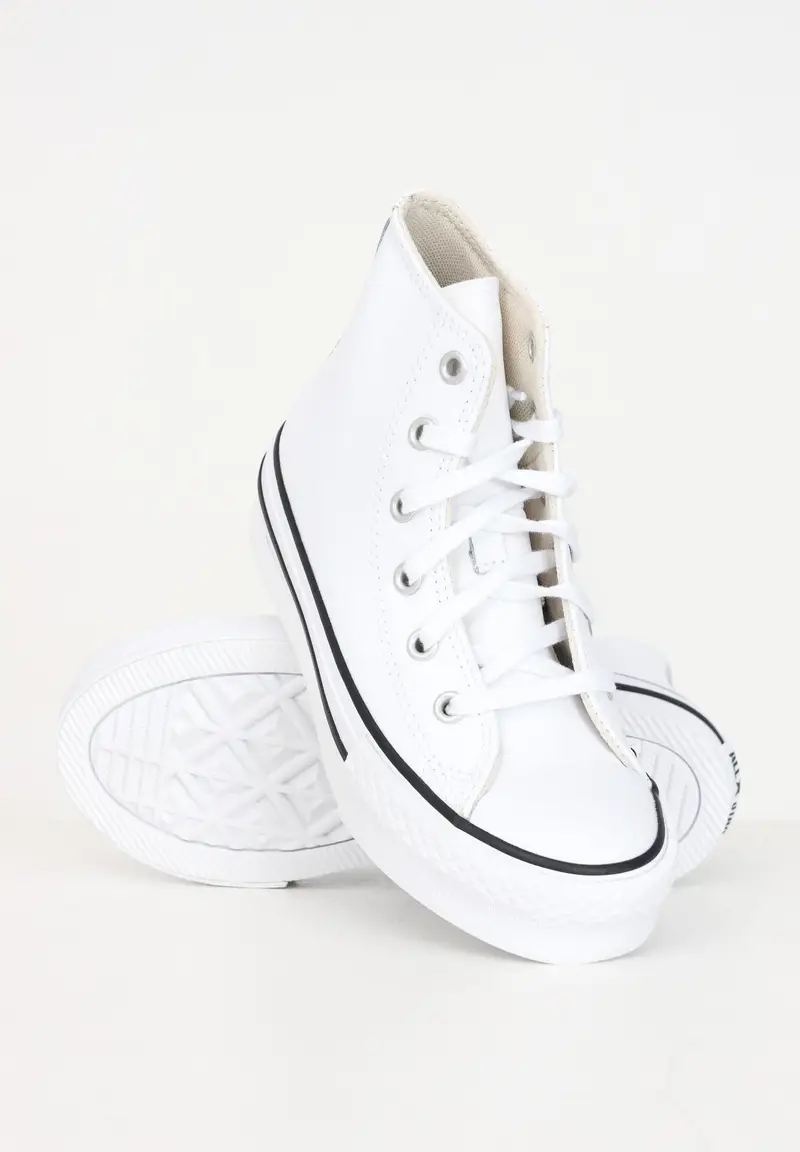 Sneakers Chuck Taylor All Star Platform Leather bianche per bambino e bambina miniatura 3