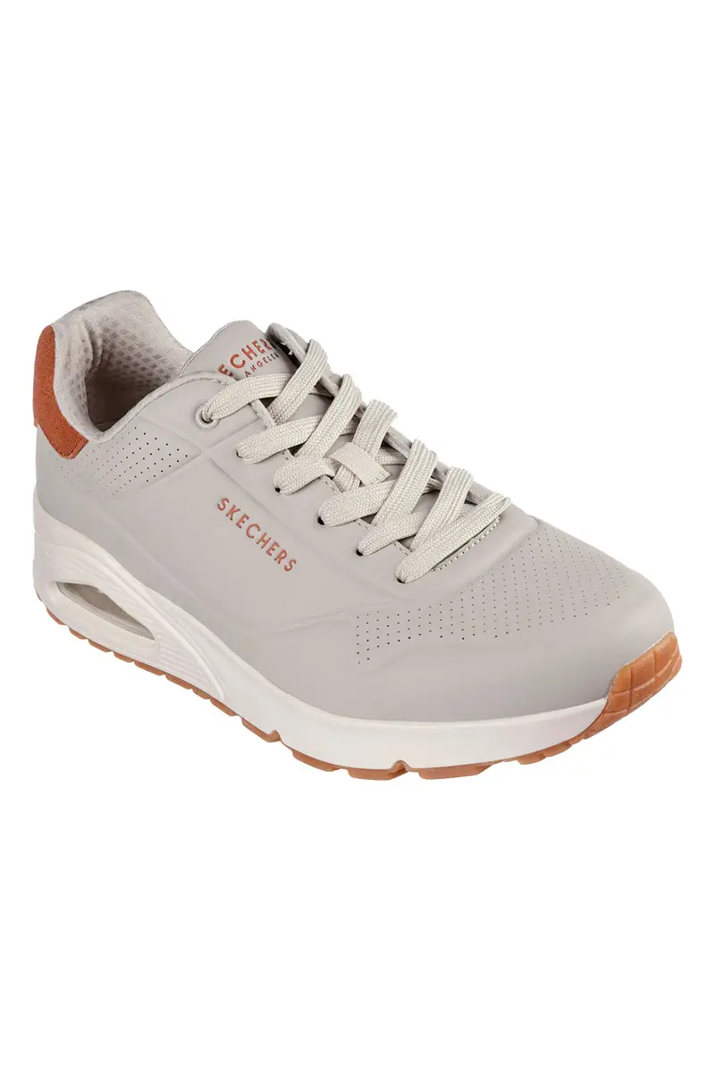 Sneakers color grigio con suola ammortizzata Air-Cooled Memory Foam Skechers Uno Suited On Air miniatura 2