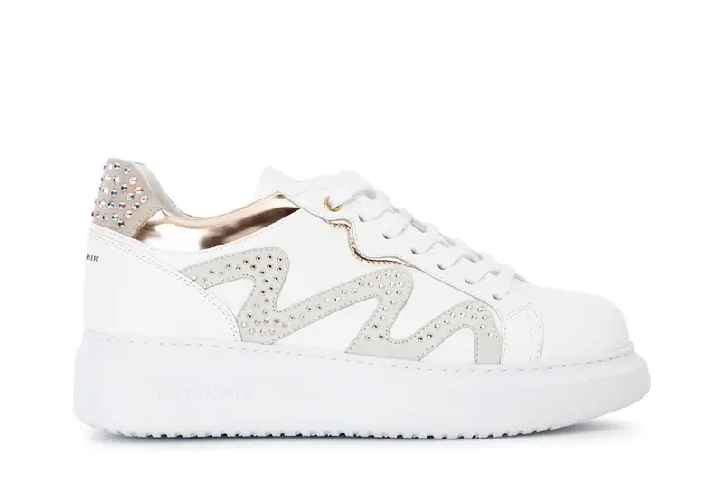 sneakers con borchie laterale bianco/pesca 37