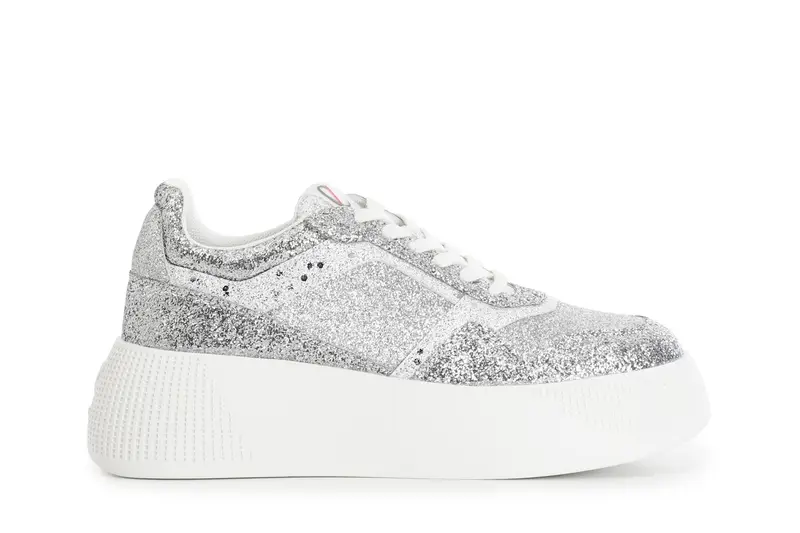 sneakers con inserti glitter multi argento 37