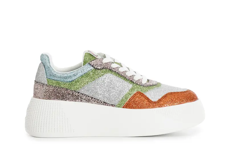 sneakers con inserti glitter multicolor