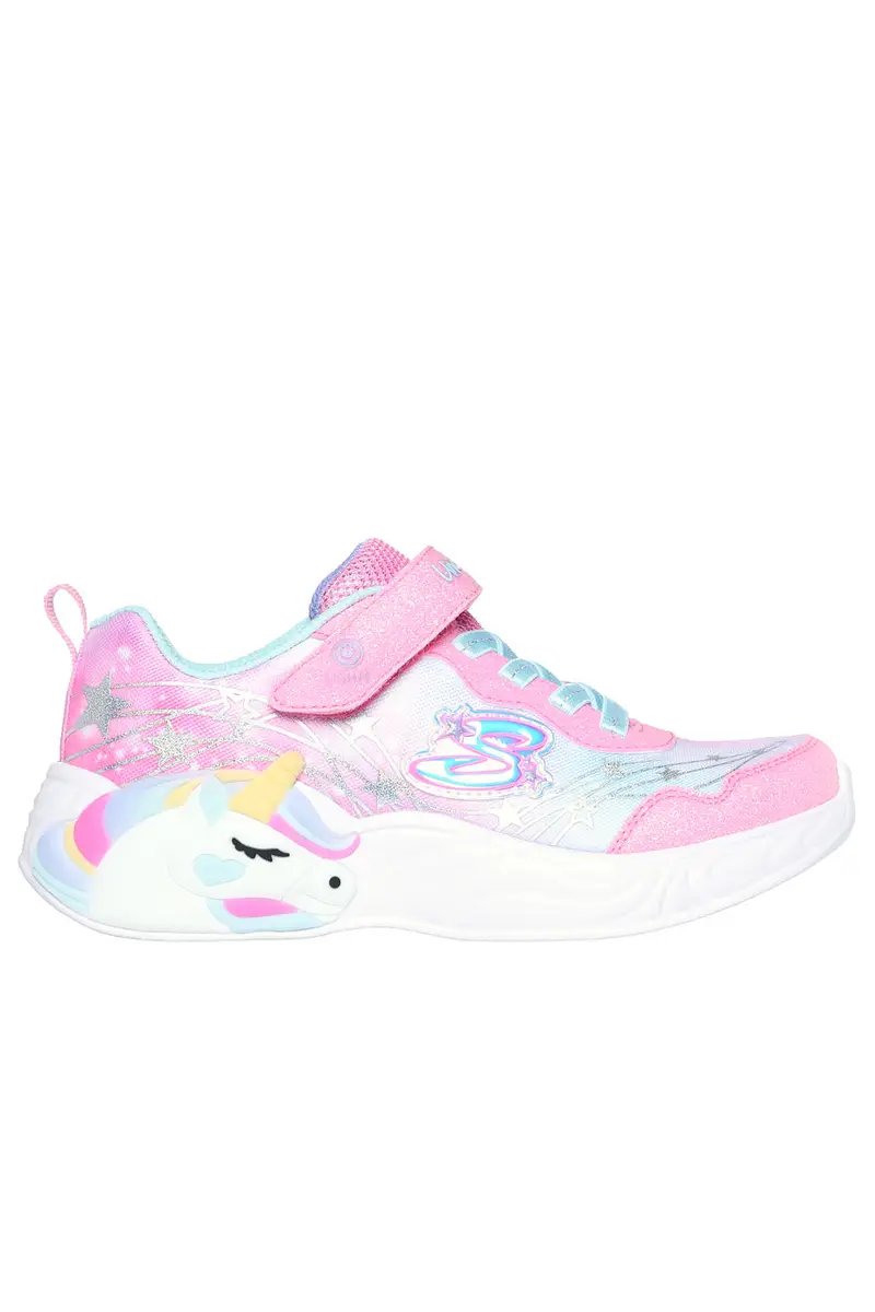 Sneakers con Luci Rosa da Bimbi Skechers Unicorn Dreams-Wishful Magic miniatura 2