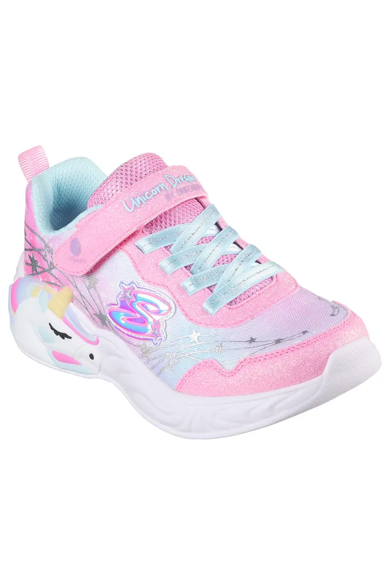 Sneakers con Luci Rosa da Bimbi Skechers Unicorn Dreams-Wishful Magic miniatura 3