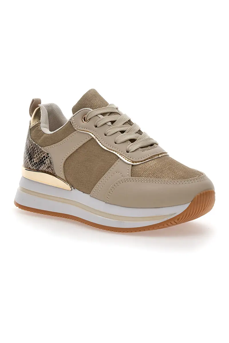 Sneakers con Platform Beige Prima Riga 424 miniatura 2