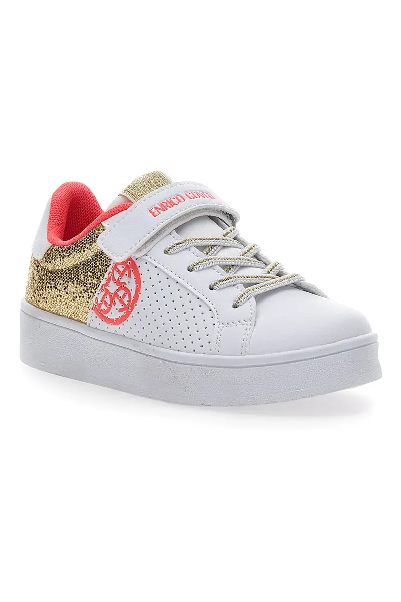 Sneakers Coveri Vanessa Glitter Pu Mesh Bianche e Oro miniatura 2