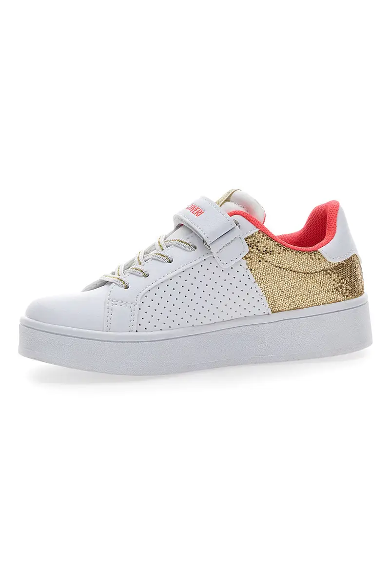 Sneakers Coveri Vanessa Glitter Pu Mesh Bianche e Oro miniatura 3