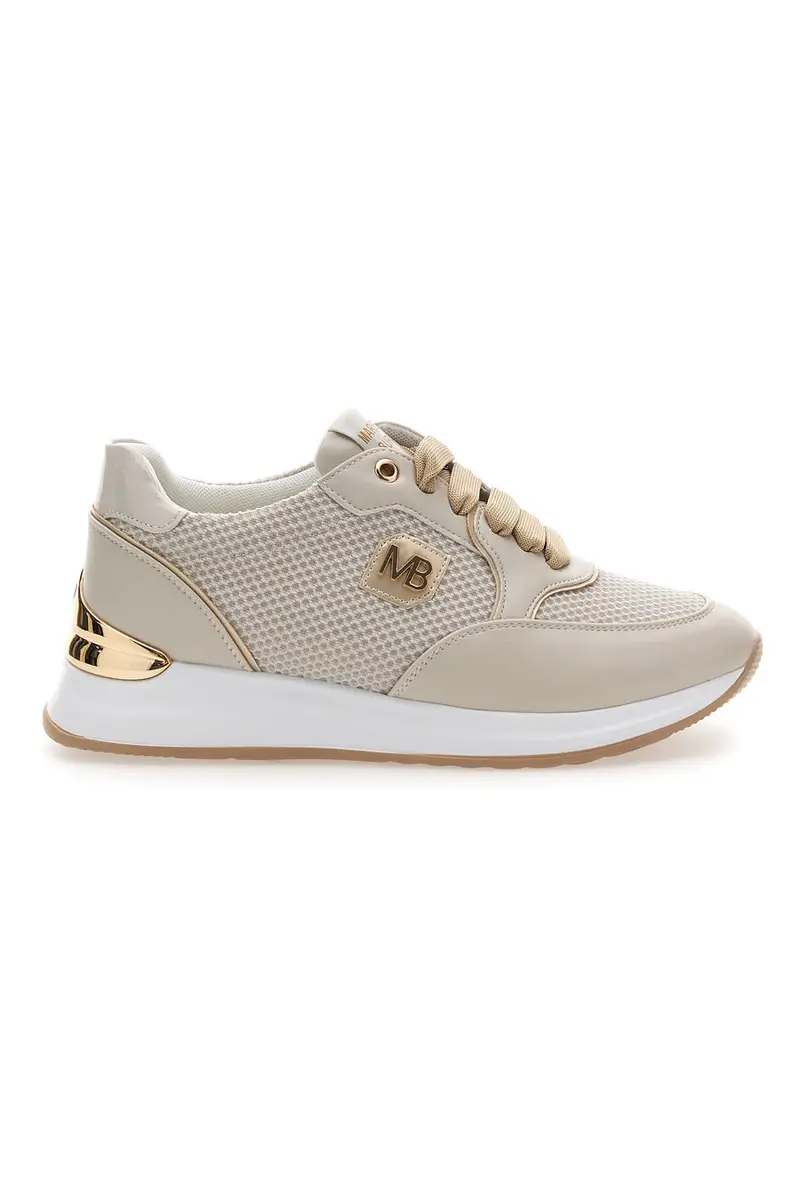 Sneakers Crema con Dettagli Oro e Platform MARIELLA BURANI 51021