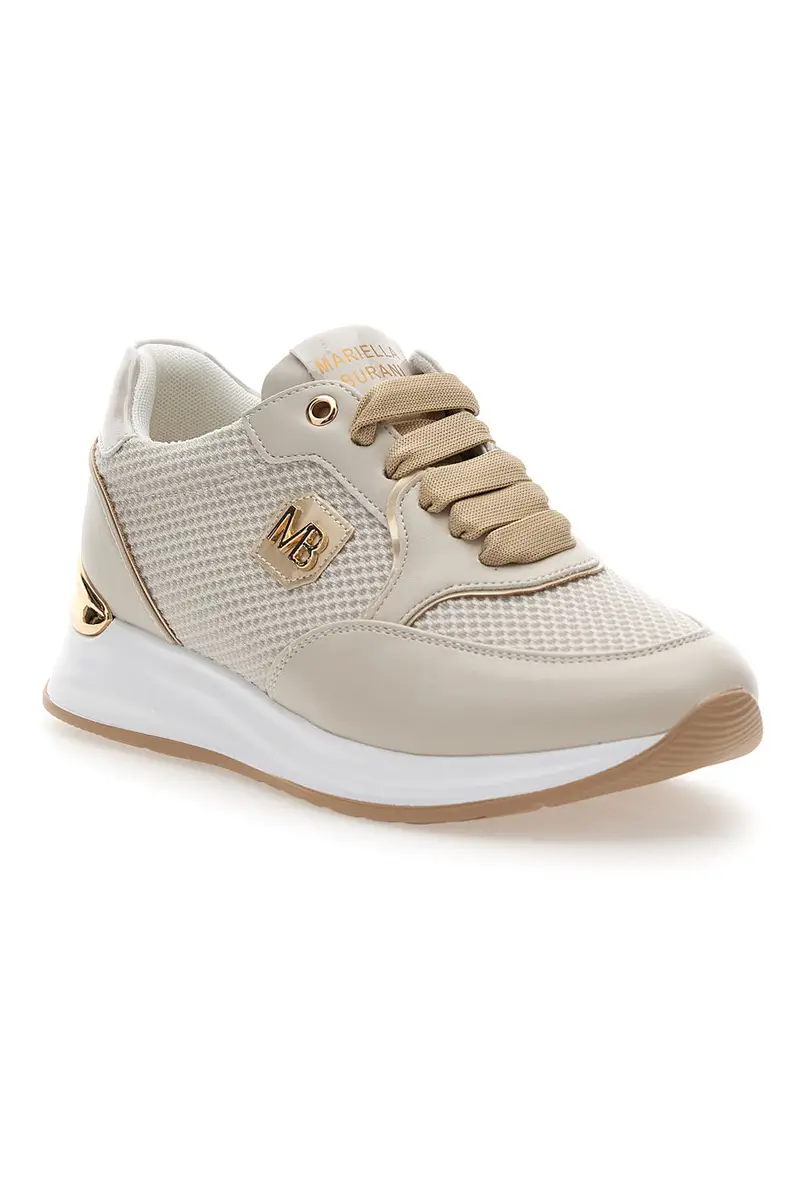 Sneakers Crema con Dettagli Oro e Platform MARIELLA BURANI 51021 miniatura 2