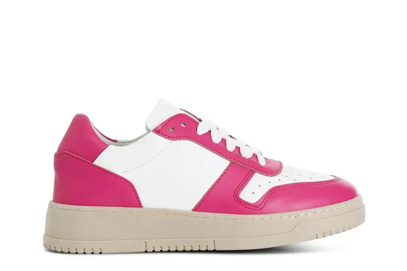 sneakers donna in pelle bianco/fuxia 37