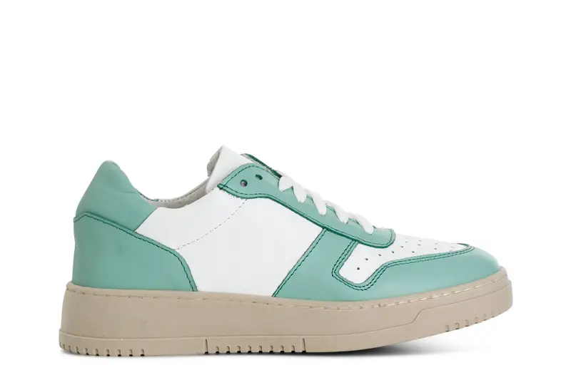 sneakers donna in pelle bianco/verde 37