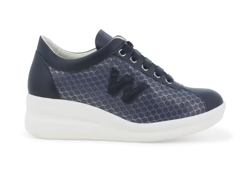 Sneakers donna in tessuto e vernice blu navy r20252z