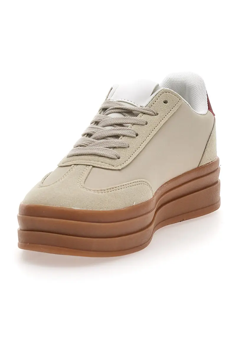 Sneakers Flatform Beige Cafè Cost BKTZ3003 miniatura 3