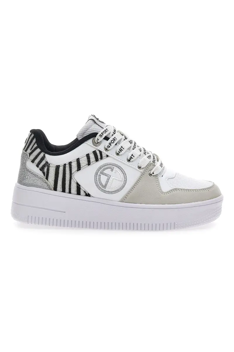 Sneakers Flatform Soprani Alex Bianche Animalier