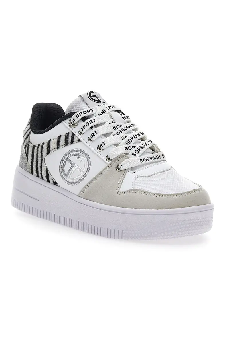 Sneakers Flatform Soprani Alex Bianche Animalier miniatura 2