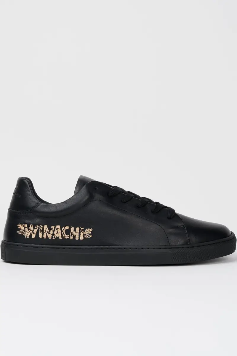 Sneakers Foro Italico Winachi in Pelle nera